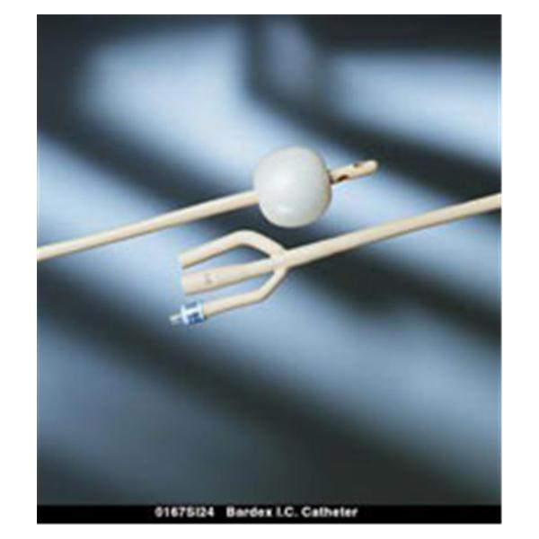 Catheter Foley Bardex 24Fr 30cc Md Tp Slcn Slvr/Hdrgl Ct 3Wy 16 12/Bx